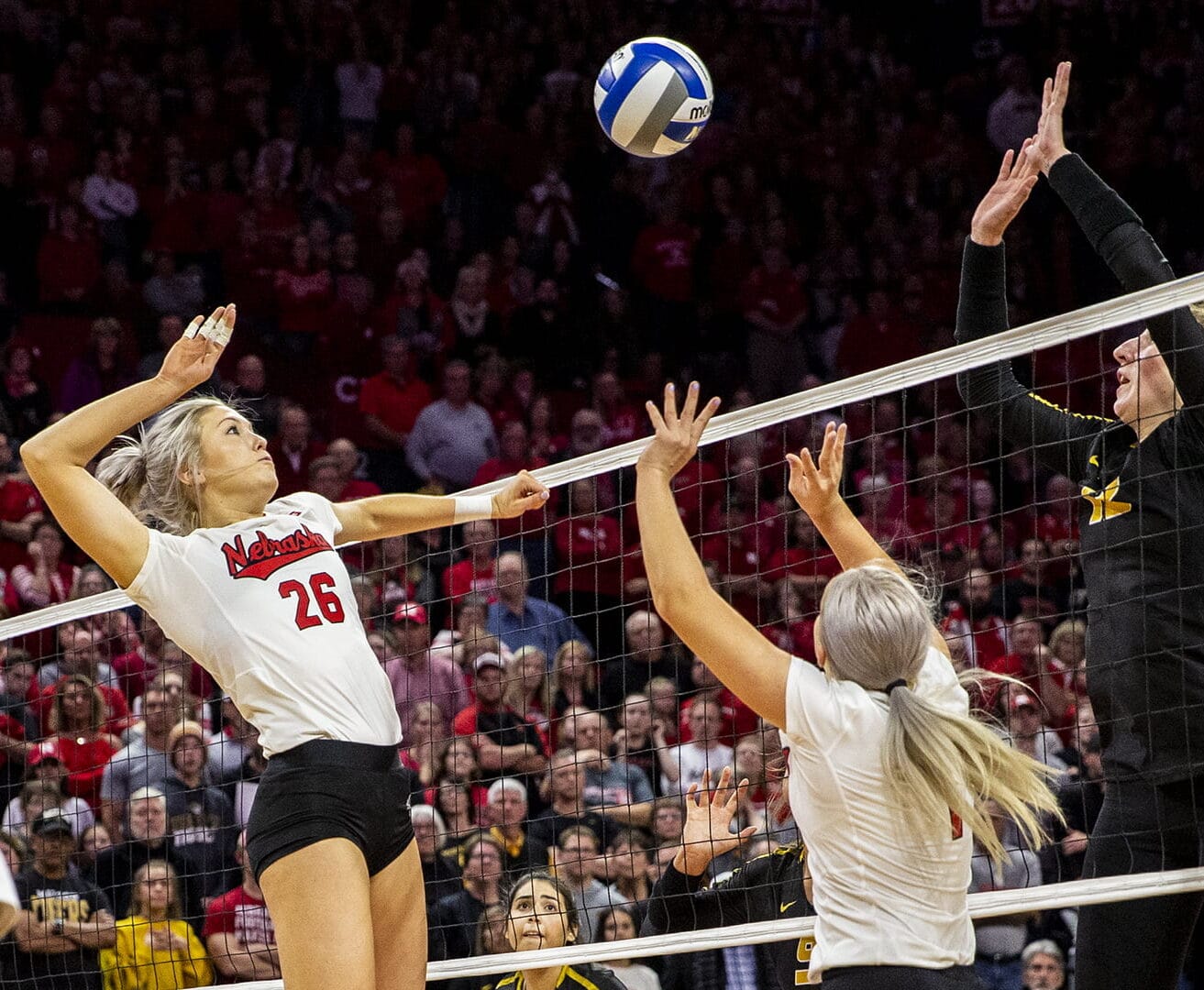 Train and play in world-class facilities The University of Nebraska's impressive, lighted sports arena, home to one of the best college volleyball programs in America.