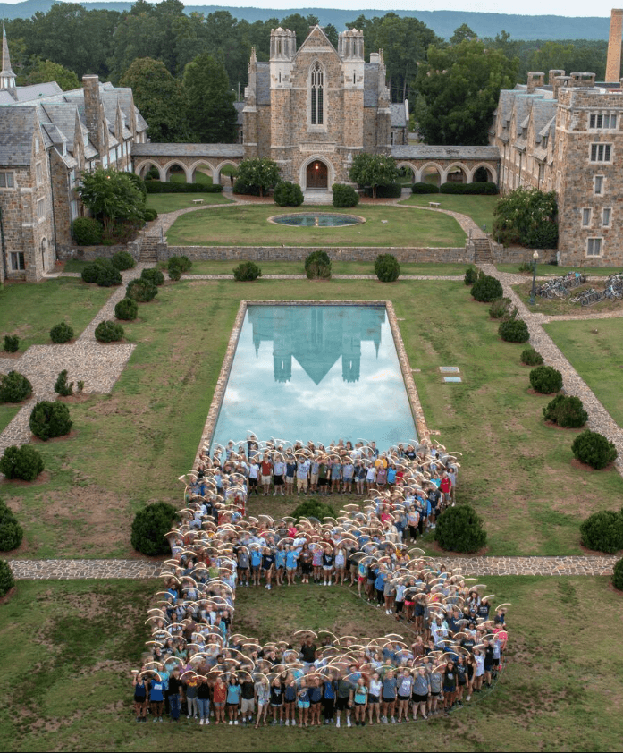 campus van Berry College in Georgia Rustige universiteitscampus met klassieke gebouwen en groene omgeving bij Berry College in de Verenigde Staten.