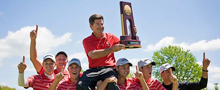 Made Scholarships golfer Berry Jole and his Barry University team celebrate winning the NCAA Division II National Golf Championship